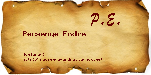 Pecsenye Endre névjegykártya